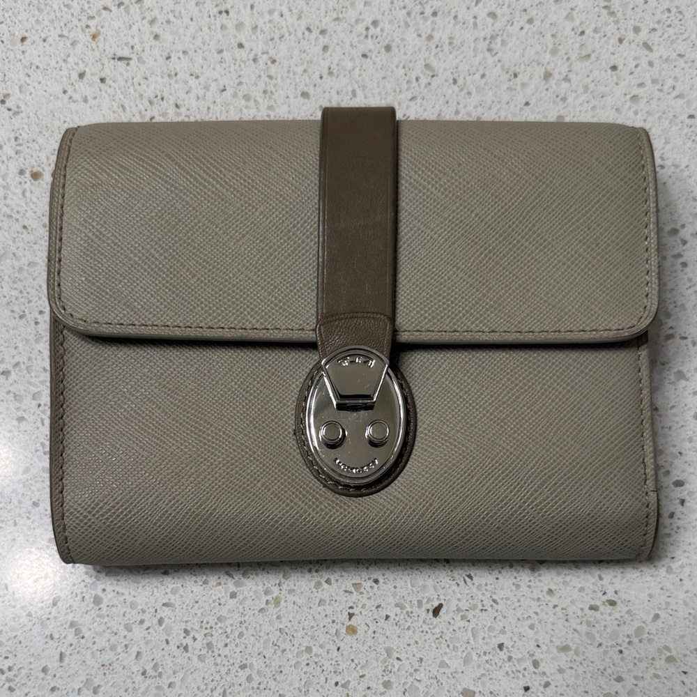 TUMI Wallet with Silver Button Clasp